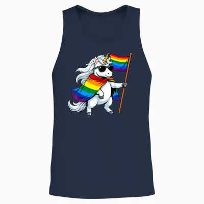 Einhorn-Lgbtq-Preismonat Unisex Tank Top - Navy