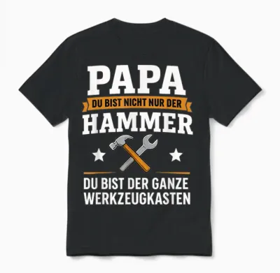 Papa Du Bist Der Hammer Ganze Werkzeugkasten Vatertag Unisex T-Shirt - Black
