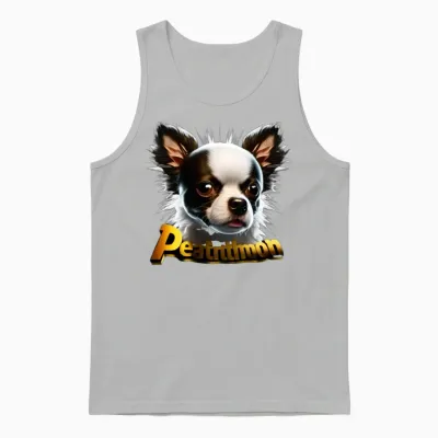 Funny Face Dog Unisex Tank Top - Ash