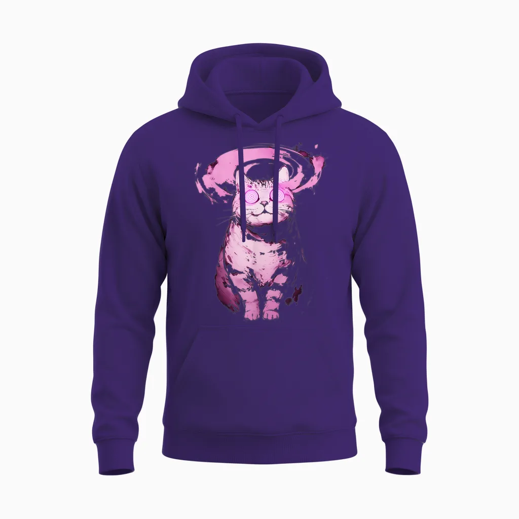 Trippy Katze | Pastel Goth Gothic Grunge Alt Punk Weirdcore Unisex Hoodie in Purple
