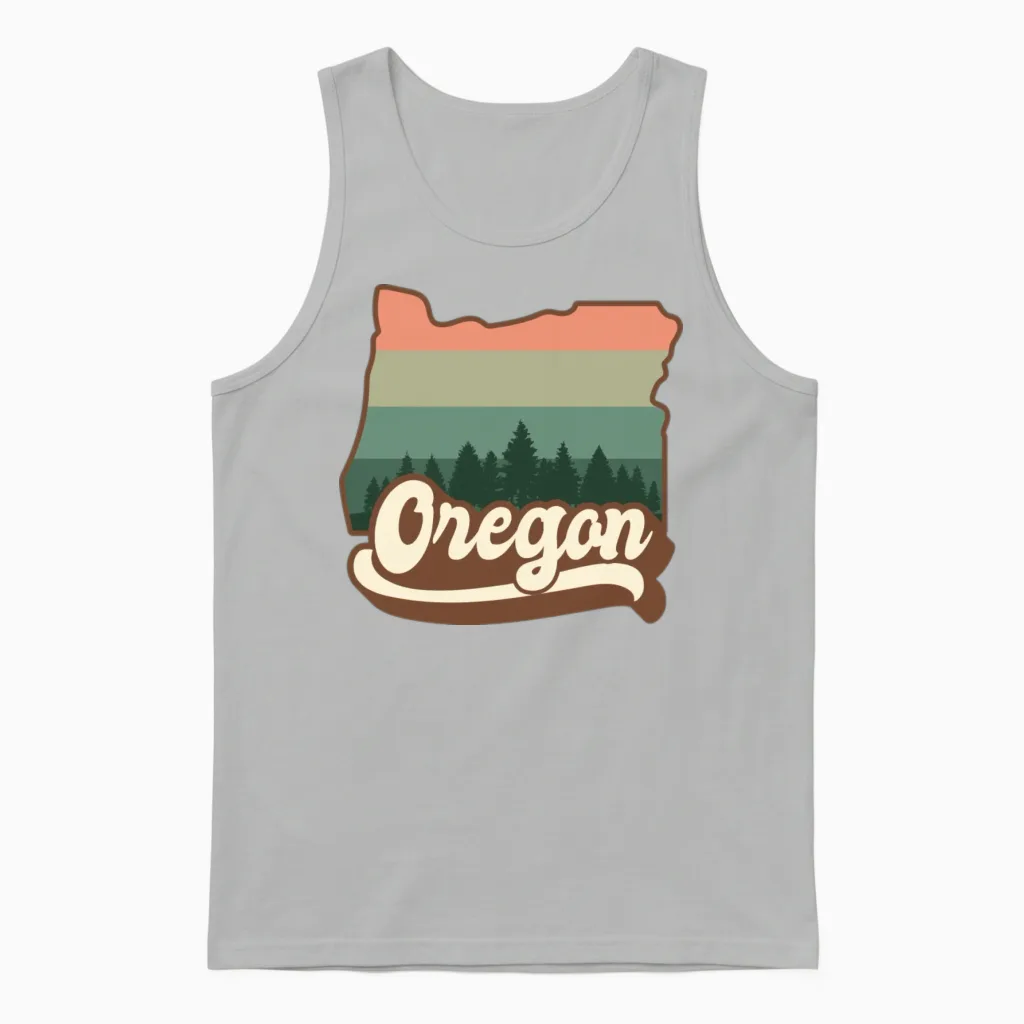 Oregon Retro Unisex Tank Top in Ash