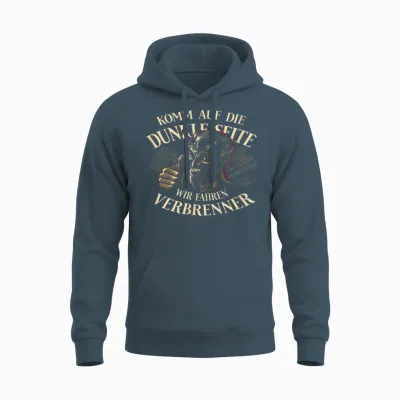 T-Shirt with German Text "komm Auf Die Dunkle Seite" - Wir Fahren Brenner Unisex Hoodie - Dark Heather