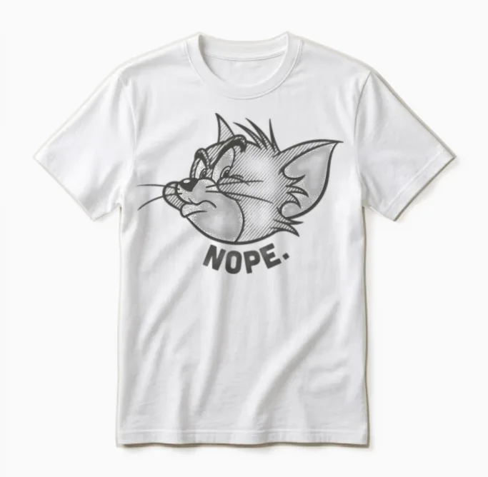 Tom and Jerry Nope Unisex T-Shirt in White