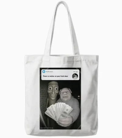 There Is Motion at Your Haustür Tung Tung Sahur John Pork Tote Bags - White