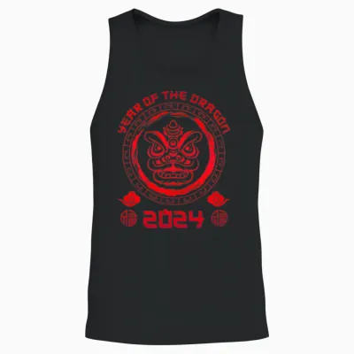 2024 Year of Dragon Chinese New Year Party Unisex Tank Top - Black