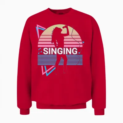 Singing Singer Retro Unisex Sweatshirt - Red