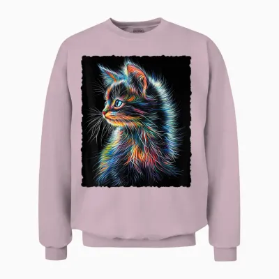 Süße Bunte Baby Katze Fantasy Kunst Unisex Sweatshirt - Light Pink