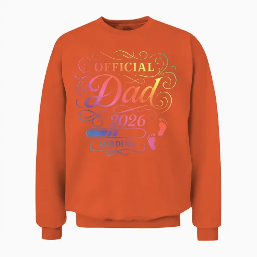 Papa 2026 Loading | Father Quote Baby Dad Unisex Sweatshirt - Orange