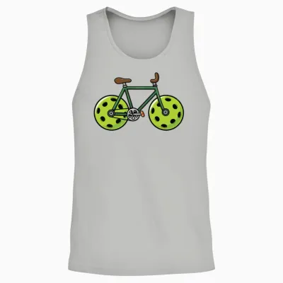 Funny Bicycle on Pickleball Wheels Unisex Tank Top - Ash