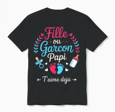 Ad Gender Baby Shower Grandpa Baby Girl or Boy Unisex T-Shirt - Black
