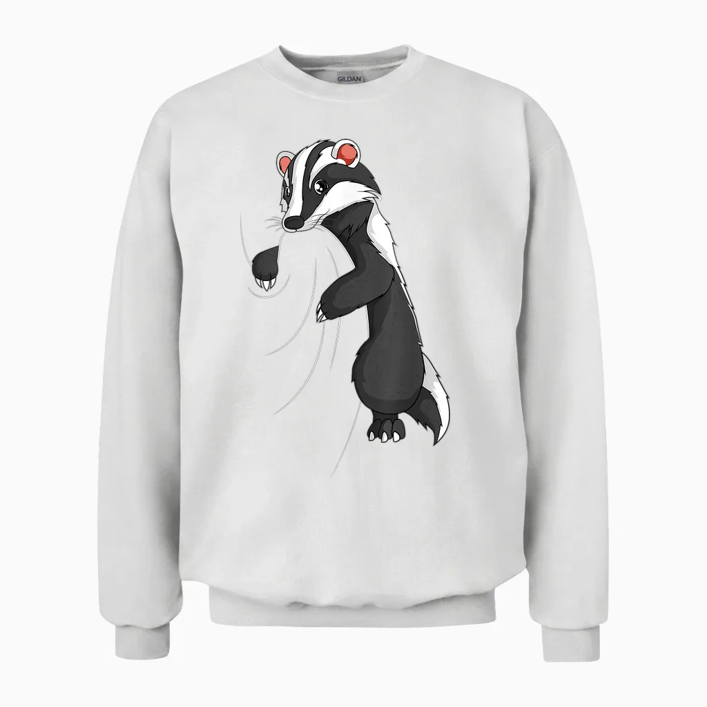 Badger T-Shirt, Black, S Unisex Sweatshirt in White