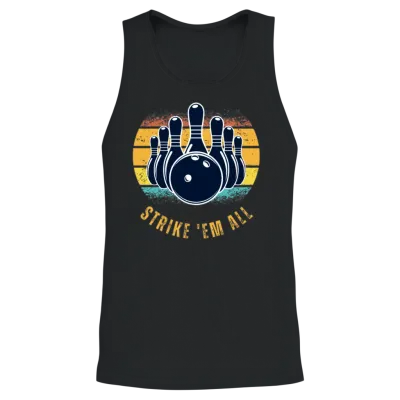 Bowling Retro Unisex Tank Top - Black