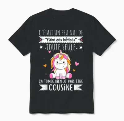 Child Future Cousine 2025 Pregnancy Announcement, Soon Cousine T-Shirt, Black, 2 Unisex T-Shirt - Black