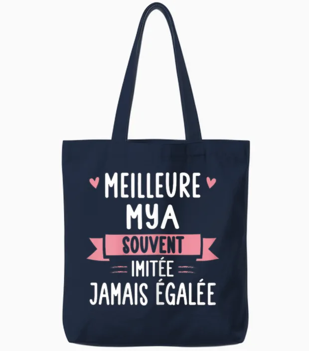 Femme Unique Humour Cadeau Personnalisé Prénom Mya Tote Bags in Navy