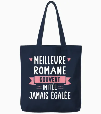 Unique Women's Humour Gift Personalized Name Romane T-Shirt, Black, Female X-Small Tote Bags - Navy
