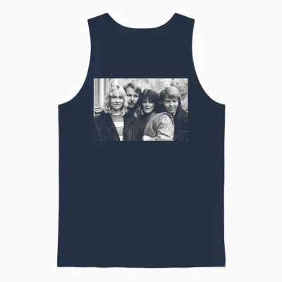 Abba - Portrait of Swedish Pop Group Arrival Promo 1976 Unisex Tank Top - Navy