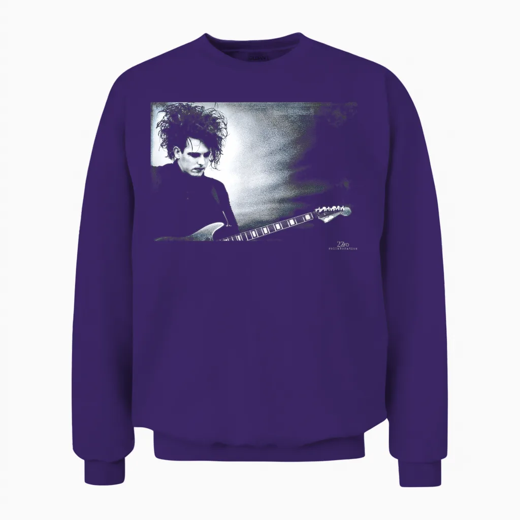 Robert Smith the Cure Live Disintegration Era Phil Nicholls Unisex Sweatshirt in Purple
