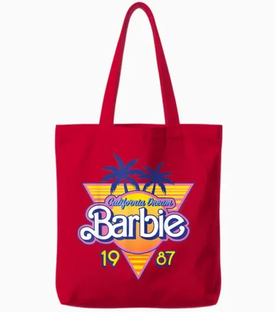 Barbie 1987 Summer Retro Logo - California Dream Tote Bags - Red