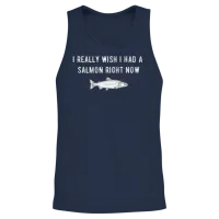 I Really Wish I Had a Salmon Right Now Unisex Tank Top - Navy – 2