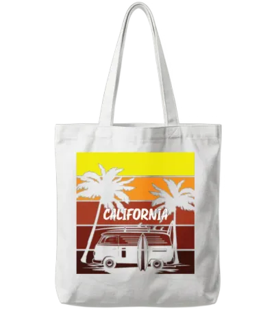 Surfing Surfboard Surfer Water Sport California Tote Bags - White