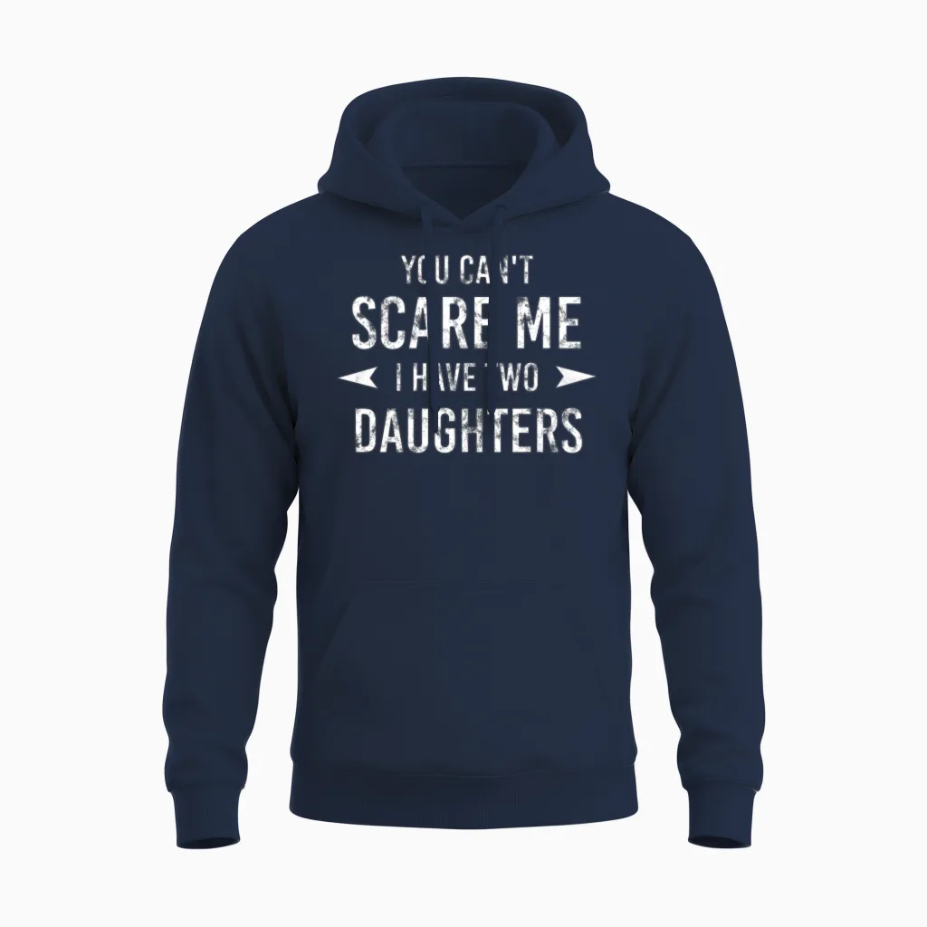Father Two Daughters Dad Gift Unisex Hoodie in Navy