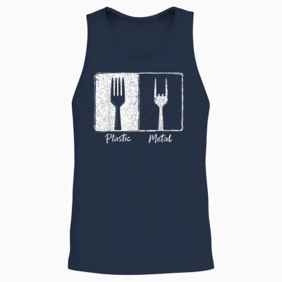 Plastique Métal Rock N Roll Funny Rock Music Guitare Punk Music Unisex Tank Top - Navy