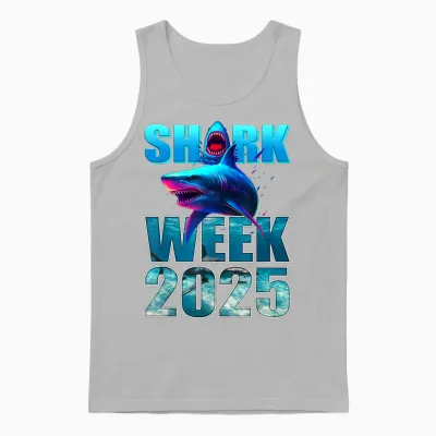 Funny Shark Lover 2025 – Ocean Conservation Week Unisex Tank Top - Ash