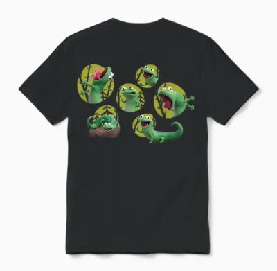 Disney and Pixar's Hoppers Tom Lizard Moods & Funny Faces Unisex T-Shirt - Black