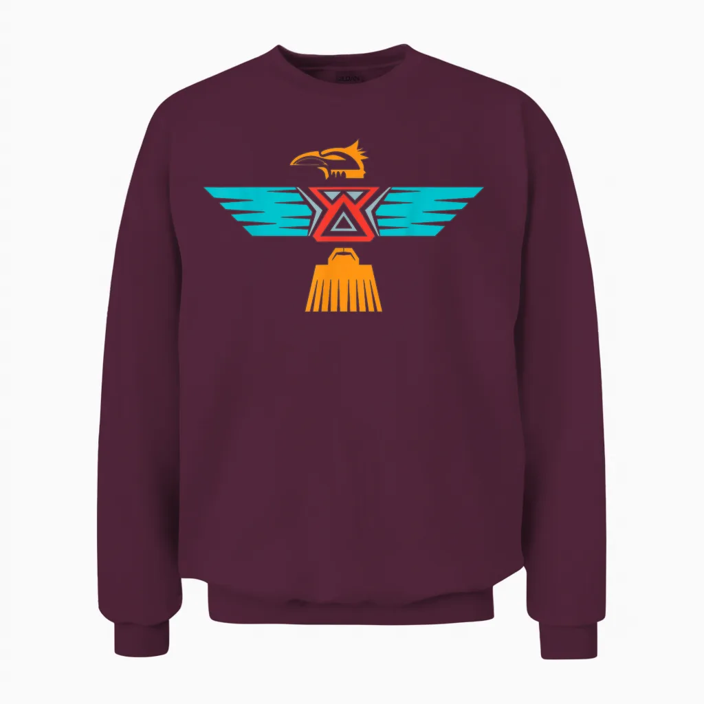 Thunderbird Stammeskunst Native American Indianer Indigene Unisex Sweatshirt in Maroon