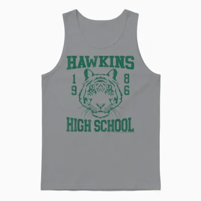 Tigers Hawkins Stranger Things 1986 High School Unisex Tank Top - Sport Grey
