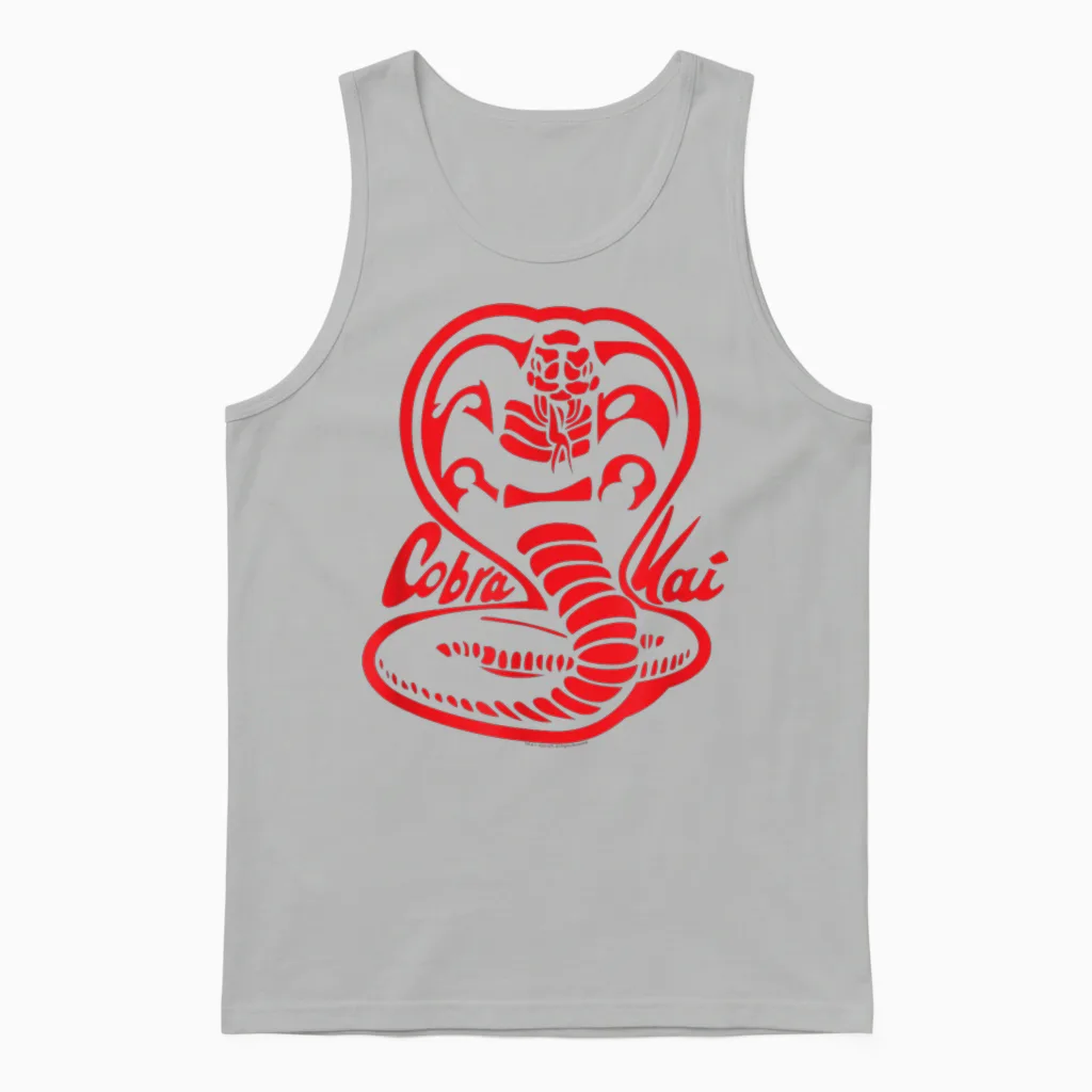 Cobra Kai Red Cobra Logo Tv Show Unisex Tank Top in Ash