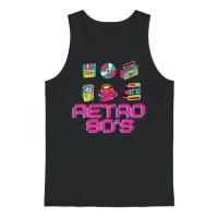 Classic Retro Style Unisex Tank Top - Black – 1