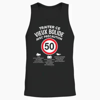 50 Years Mechanical Humour - Panel Old Bolide Man Unisex Tank Top - Black