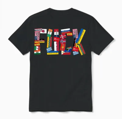 Grumpy International Curse Words Unisex T-Shirt - Black