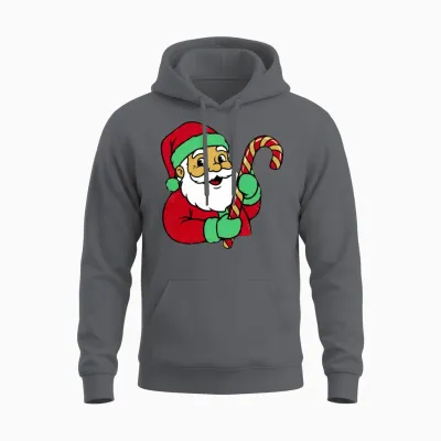 Santa Candy Cane Charm Unisex Hoodie - Charcoal