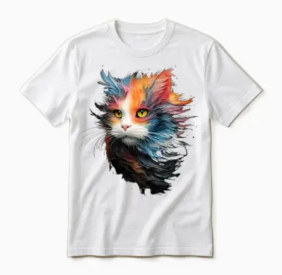 Persian Cat Masterful Animal Painting Unisex T-Shirt - White