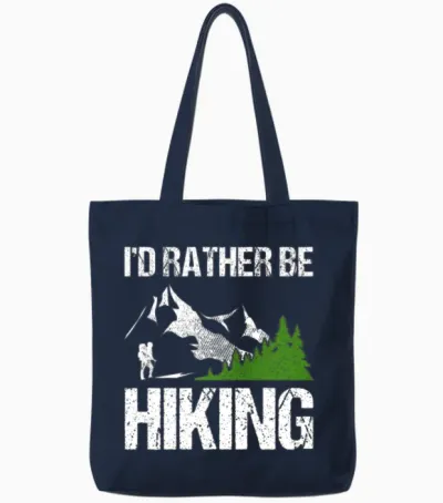 I’d Rather Be Hiking Tote Bags - Navy