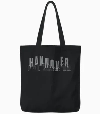 Hannover Skyline Design Tote Bags - Black
