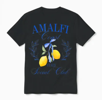 Italy Gift for Her Amalfi Coast Italy Sorrento Capri Lemons Unisex T-Shirt - Black