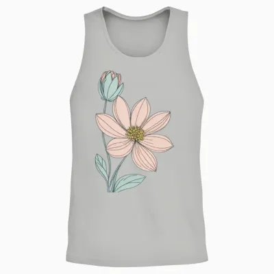 Soft Flower Unisex Tank Top - Ash
