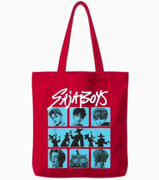 Kpop Demon Hunters Saja Boys Demon Group Tote Bags - Red