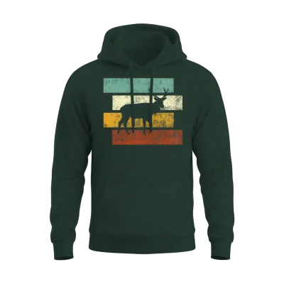 Deer Retro Unisex Hoodie - Forest