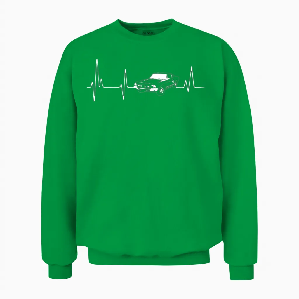 Mustang Classic Car Cars & Muscle Gift Unisex Sweatshirt in Irish Green