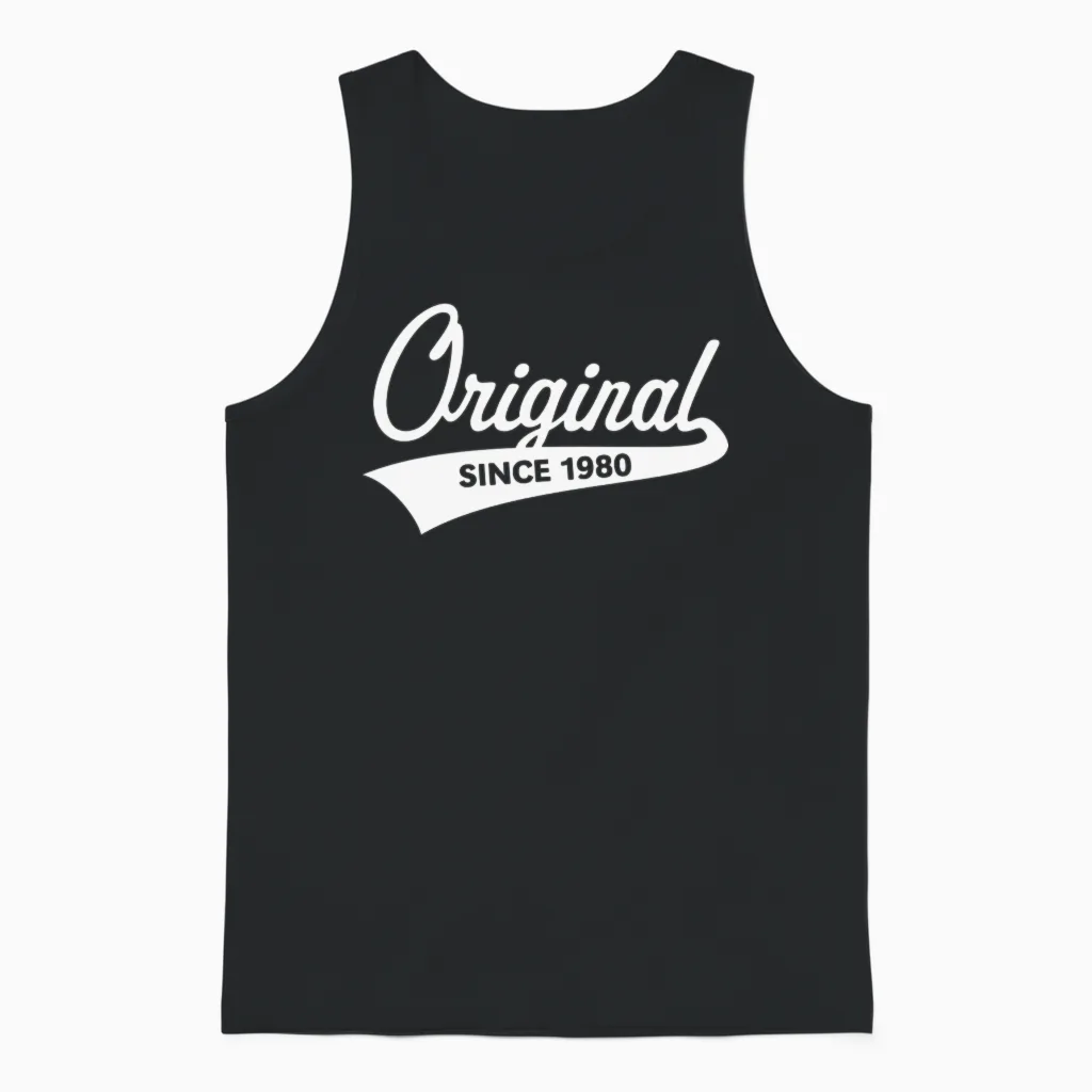 Original Since 1980 (year of Birth, Birthday / W) Unisex Tank Top in Black