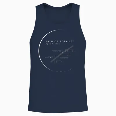 Total Eclipse 2024 Path of Totality Unisex Tank Top - Navy