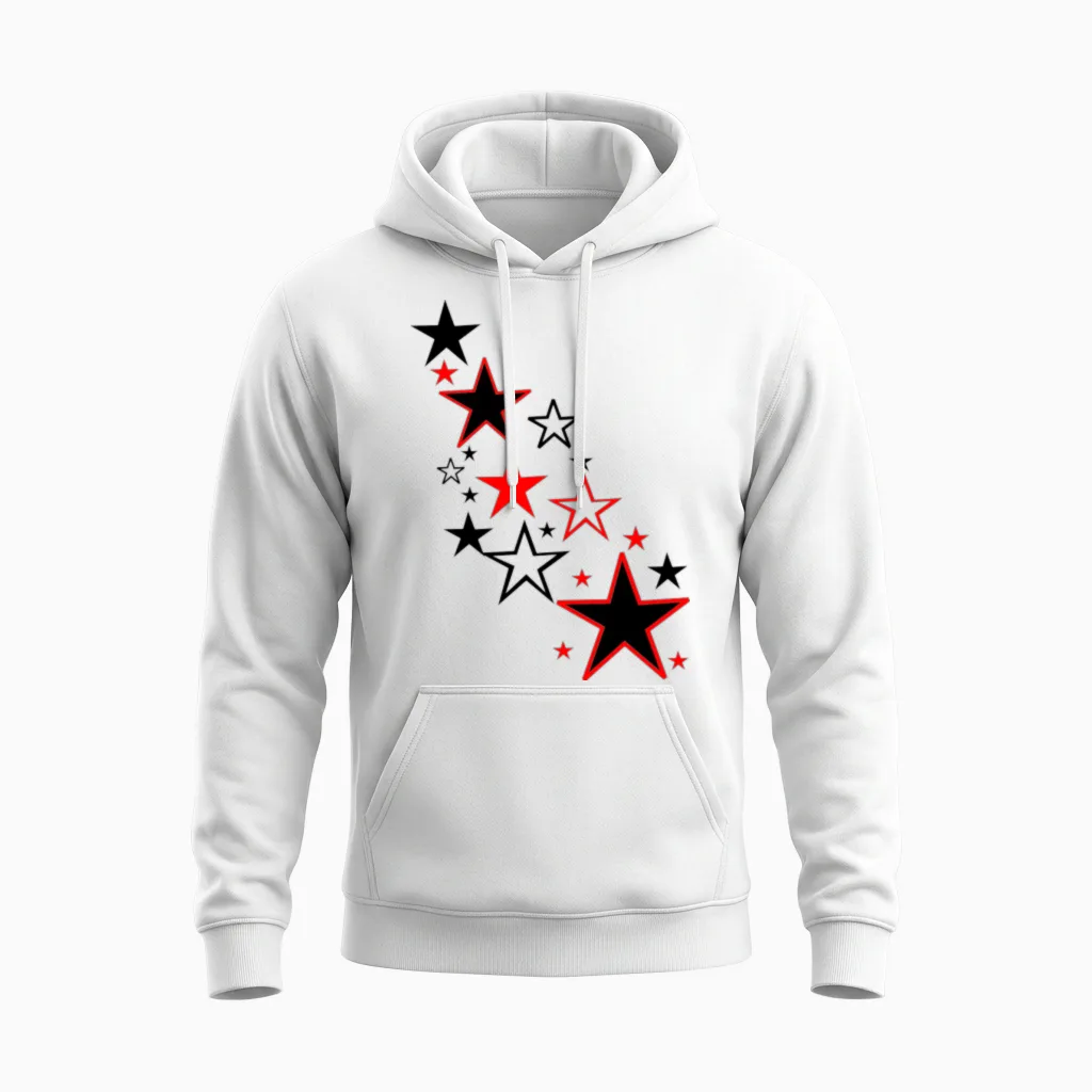 Stars Unisex Hoodie in White