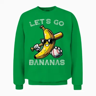 Lets Go Banana Retro Boys Kids Men Unisex Sweatshirt - Irish Green