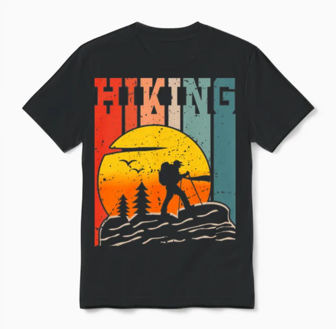 Hiking & Outdoors Gift Unisex T-Shirt in Black