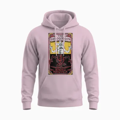 Stranger Things 4 Demogorgon Upside Down Tarot Unisex Hoodie - Light Pink