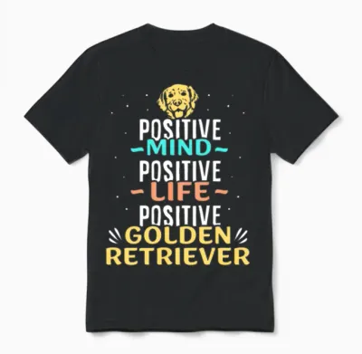 Positive Golden Retriever Unisex T-Shirt - Black